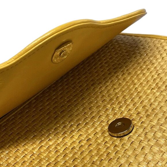 GUCCI Horsebit Yellow Black Straw Leather - Shoulder Bag 916-081525 - Picture 9 of 14